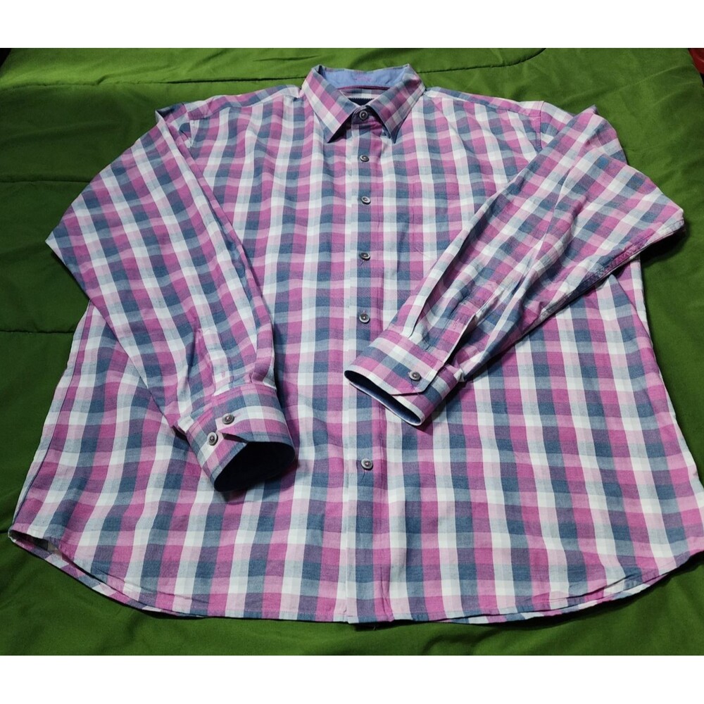 Tommy Bahama Long Sleeve Button-Down Men's Checked Shirt Size XL